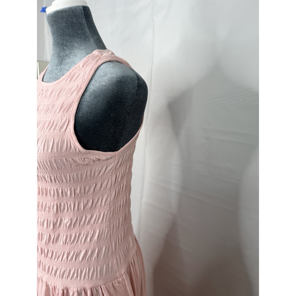 Universal Thread Pink Smocked Knit Maxi Dress Women's Large A-Line Sleeveless - Picture 5 of 10